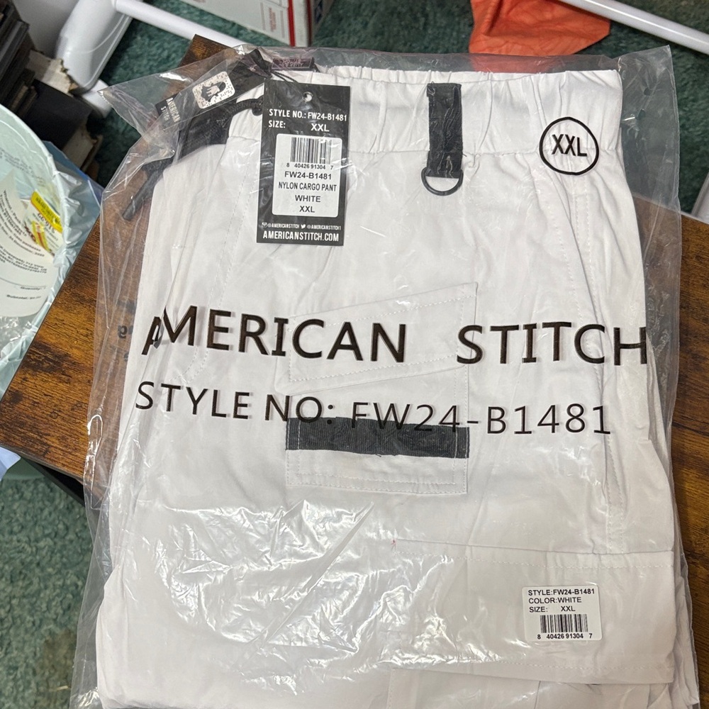 American Stitch White Cargo Pants XXL